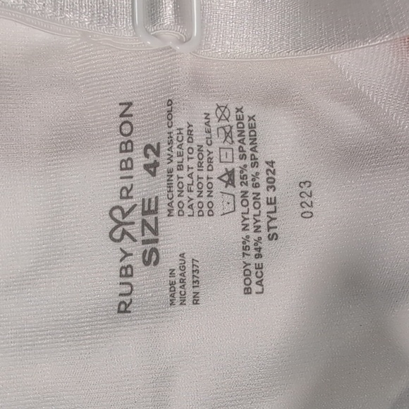 Ruby Ribbon Lace Cami White Level 4 Support Shapewear Size 42 - Picture 2 of 8